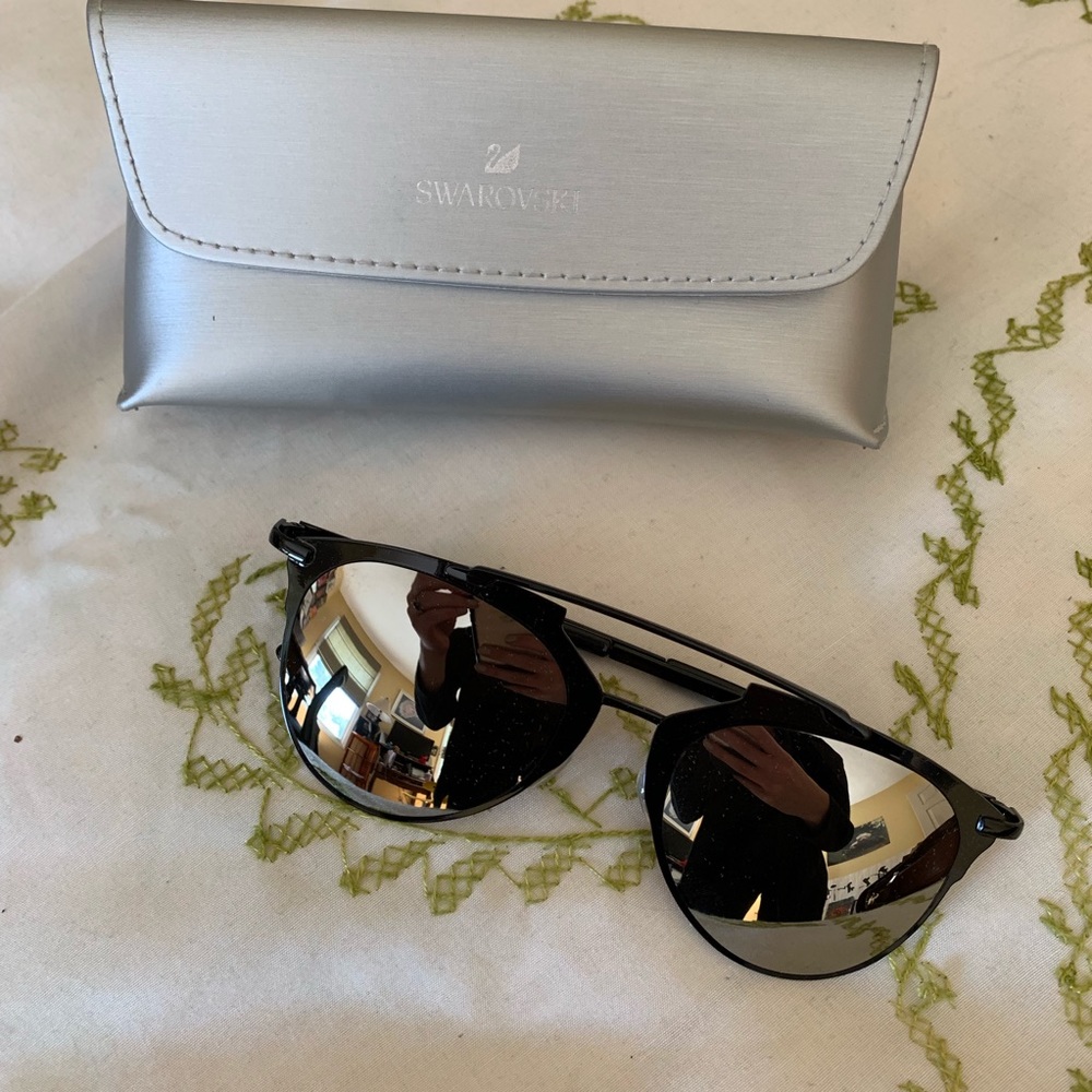 Aquaswiss mirror aviator silver black sunglasses🕶 - Picture 2 of 5